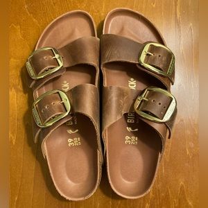 Birkenstock Arizona big buckle in Cognac size 8/39 narrow fit